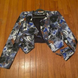 Floral leather jackets